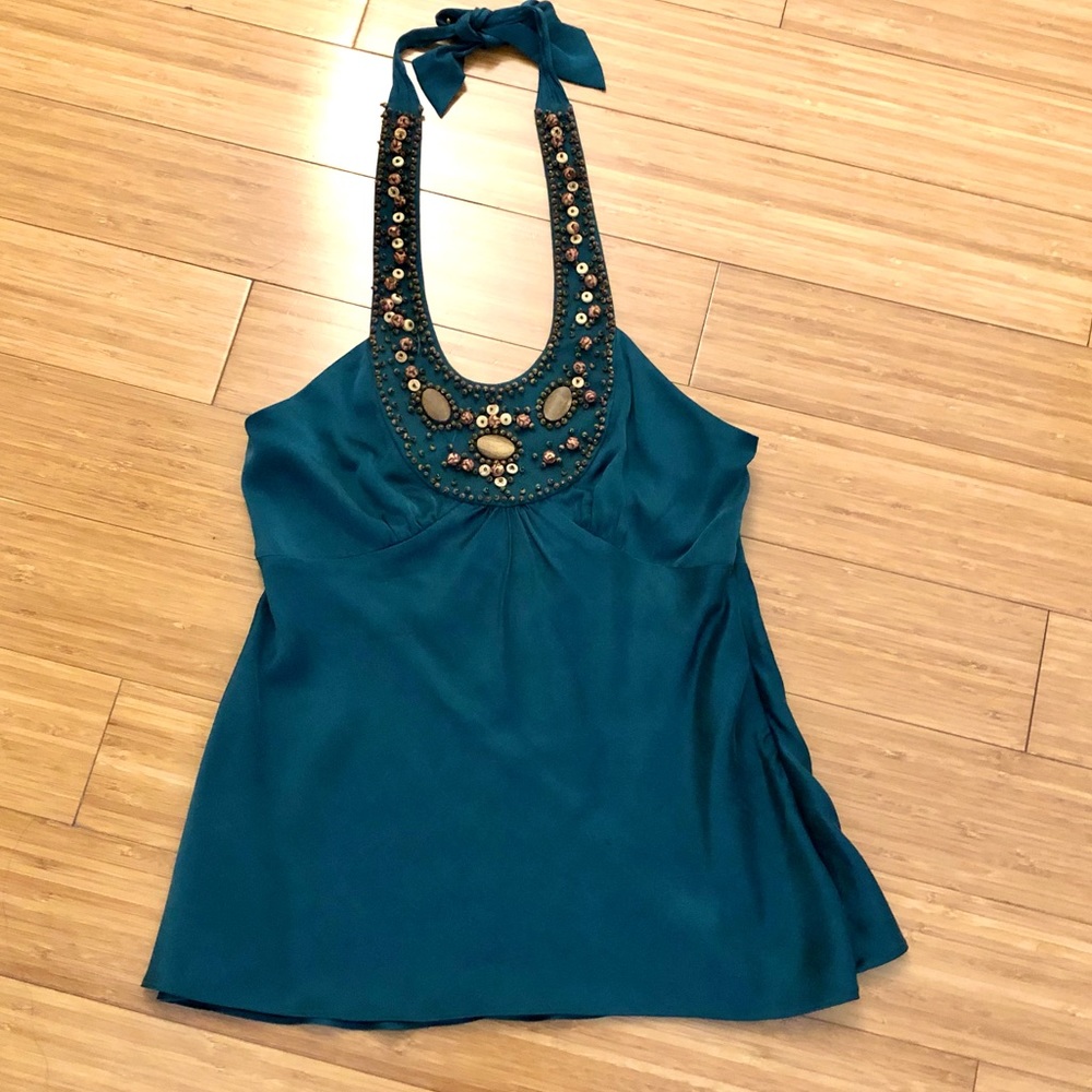BCBGMaxazria Silk Halter Top